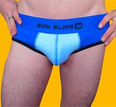 Bum Bling Brief - Heren Slip - Ondergoed - Sexy Underwear - Low waist - Blauw - Maat S - Kerstslip -