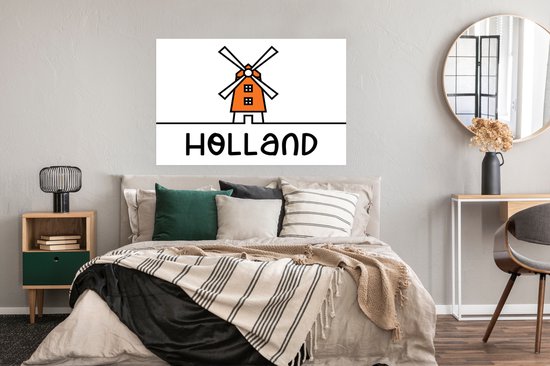Moulin à affiches - Oranje - Wit - Holland - 120x90 cm