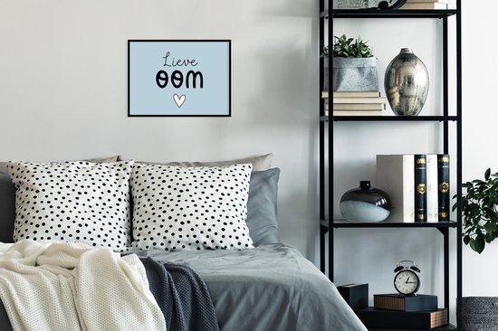 Fotolijst incl. Poster - Oom - Blauw - Tekst - 40x30 cm - Posterlijst