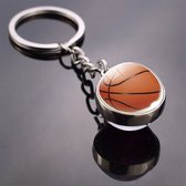 Bixorp Sports Sleutelhanger met Basketbal - Stoere Sleutelhanger Cadeau voor Jongens & Meisjes - Roestvrij Staal / Stainless Steel