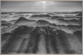 JUNIQE - Poster met kunststof lijst Balloon Ride over the Alps 1