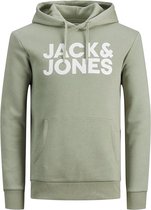 Jack & Jones corp logo O-hals hoodie groen - L