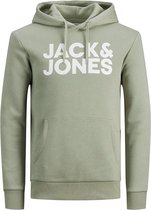 Jack & Jones corp logo O-hals hoodie groen - S