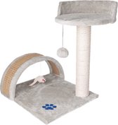 Krabpaal voor katten - paal + hol grijs OF wit (kleurkeuze niet mogelijk) - 50/40/36 cm