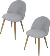 Set van 2 grijze stoelen - Metalen poten - L 53 x D 54 x H 76 cm - COLE