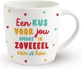Mok - Een kus voor jou omdat ik zoveeeel van je hou - Toffeemix - Cadeauverpakking