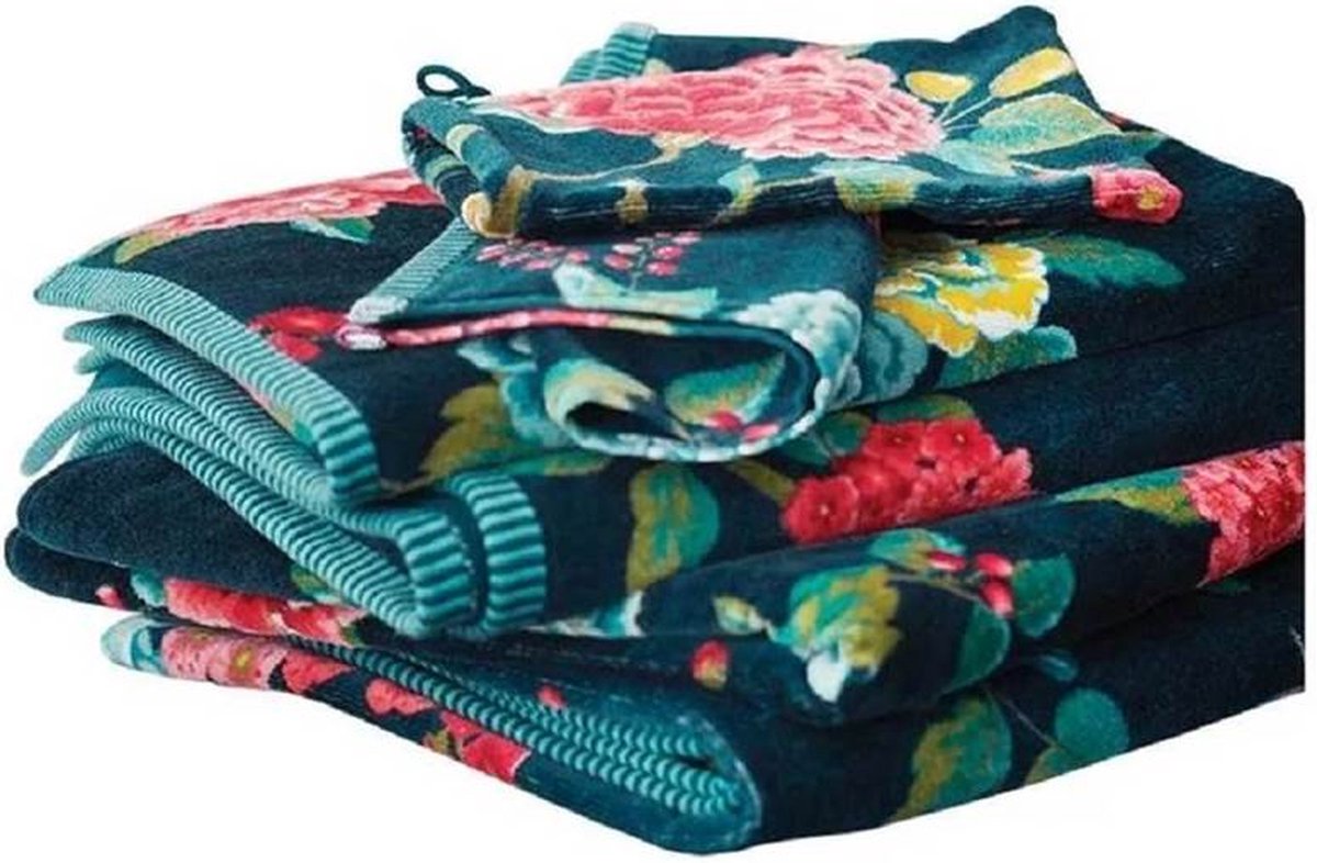 Pip Studio Good Evening Handdoek - 55x100 cm - Set van 3 - Dark Blue