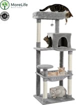 MoreLife Kattenpaal - Krabpaal voor katten - Krapbaal Kat - Krapbaal voor katten van 143 cm hoog - Grijs