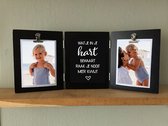 StylShop - Fotolijst - Wat je in je hart bewaart raak je nooit meer kwijt zwart 3-luik - in memoriam troostgeschenk troost geschenk bij overlijden