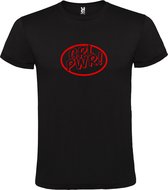 Zwart t-shirt met 'Girl Power / GRL PWR'  print Rood size L
