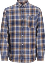 JACK&JONES PREMIUM JPRBLUSTANLEY INDIGO CHECK SHIRT L/S LN Heren Overhemd - Maat L