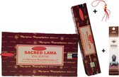 Doos met 12 pakjes à 15 gram - Wierook - Wierookstokjes - Incense sticks - Sacred Lama + 5 Mini Wierookstokjes + Gelukspoppetje