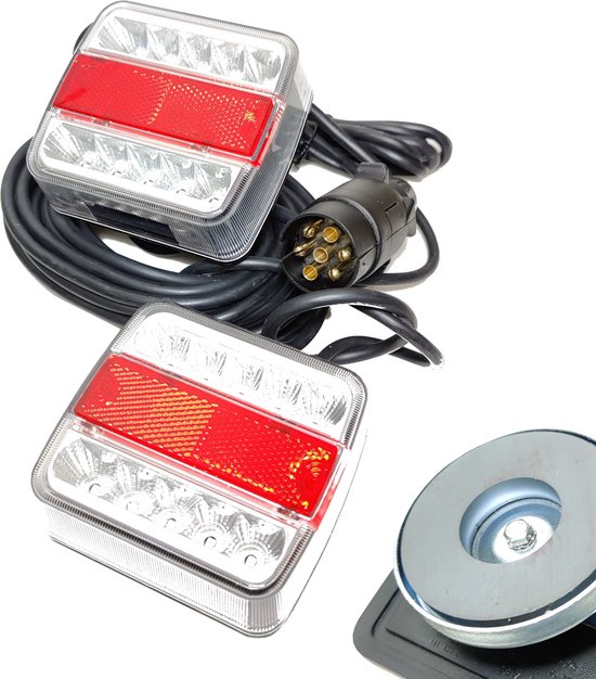 Kennis maken Aggregaat honderd 14 LEDS Magneet Verlichting set voor aanhanger of fietsdrager met 7,5 M  kabel | bol.com