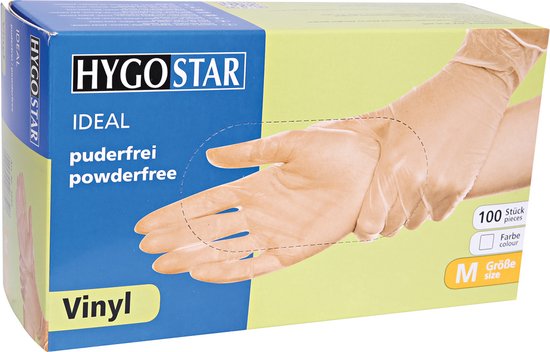 Hygostar handschoenen wegwerp vinyl maat S – 100 stuks – poedervrij en zware kwaliteit