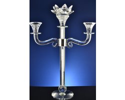 Luxe Kristallen Kandelaar 3-Arms – Elegante Kaarsenhouder met Facetgeslepen Kristal | Model 060