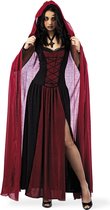 Vampier & Dracula Kostuum | Bloedrode Cape Venijnige Vampier Vrouw | Maat 38 | Halloween | Verkleedkleding