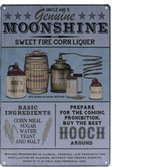 Wandbord – Moonshine - Wiskey – Portret - Vintage - Retro -  Wanddecoratie – Reclame bord – Restaurant – Kroeg - Bar – Cafe - Horeca – Metal Sign – 20x30 cm