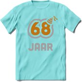 68 Jaar Feest T-Shirt | Goud - Zilver | Grappig Verjaardag Cadeau Shirt | Dames - Heren - Unisex | Tshirt Kleding Kado | - Licht Blauw - XXL