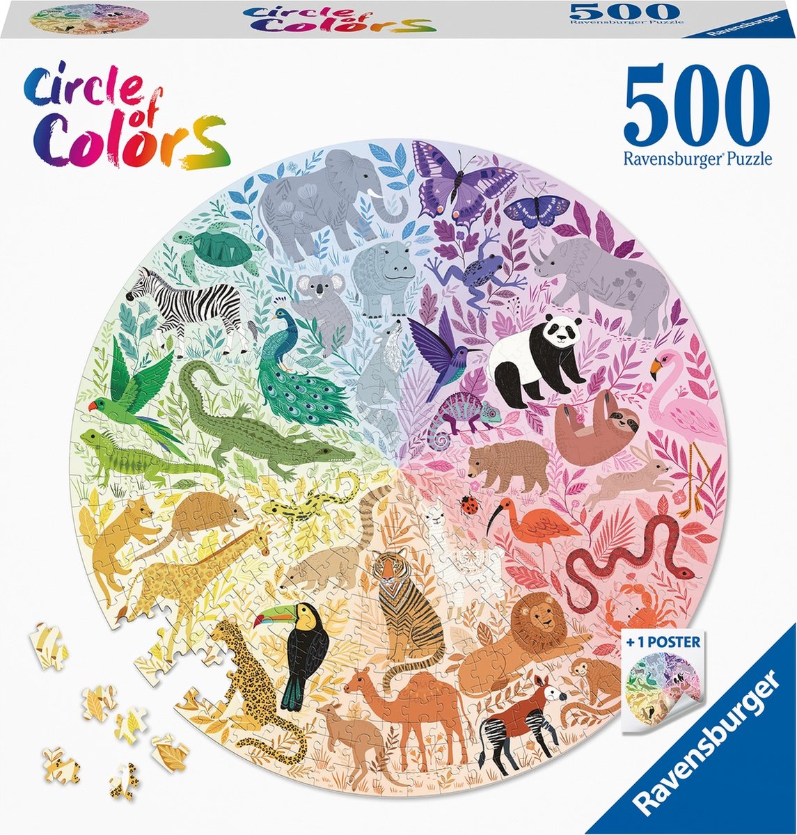 Ravensburger puzzel Circle of Colors Animals - Legpuzzel - 500 stukjes