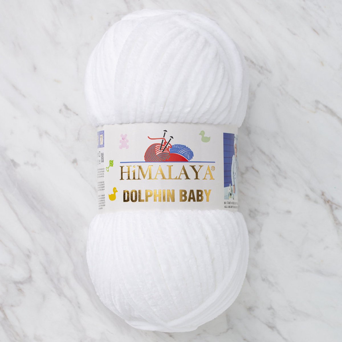 Himalaya Dolphin Baby - 80301 Wit - Dolfijn Breien Gehaakte Garen 100g - Super Zachte Omvangrijk Dikke Pluche Fluwelen Bella Chenille Wol Kind Deken Amigurumi