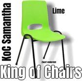King of Chairs -Set van 2- Model KoC Samantha lime met zwart onderstel. Stapelstoel kuipstoel vergaderstoel tuinstoel kantine stoel stapel stoel kantinestoelen stapelstoelen kuipst