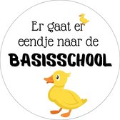 20 x Traktatiestickers - Er Gaat Er Eendje Naar De Basisschool - Sluitsticker Afscheid | Wensetiket - Traktatiesticker Verjaardag - Kinder Traktatie - Traktatie Kinderdagverblijf