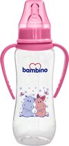 Bambino Roze 250 ml Standaard Hals Fles met Grip Handvatten B066