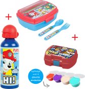 PAW Patrol Lunchbox met Bestek, Fruitbox en Metalen Drinkfles | Nu met gratis PAW Spinner | 17 x 12 cm