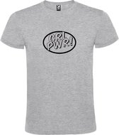 Grijs t-shirt met 'Girl Power / GRL PWR'  print Zwart  size S