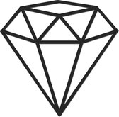 Hout-Kado - Diamant - Medium - Zwart - Geometrische dieren en vormen - Hout - Lasergesneden