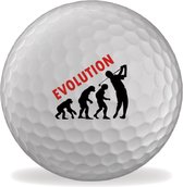 Golfballen bedrukt - Evolutie van de Golfer - set van 3