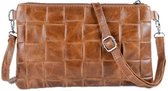 Schoudertasje-Clutch-Crossbody-Leer-Vlechtwerk-Camel