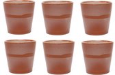 Koffiekopjes - Earth koffiemok - koffiebeker - roze - set van 6 kopjes - 200ML - porselein - hip en trendy