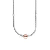 EmmyRovi  | Verzilverde Bedel Ketting | 45 cm | Rond Rose Gold Plated | Ketting zonder Bedel | Geschikt voor Pandora Bedels  | Sieraad Kerst / Sinterklaas / Feestdagen Cadeau