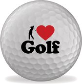 Golfballen bedrukt - I Love Golf! - set van 3