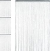 Relaxdays 4x Draadgordijn glitters zilver - deurgordijn - 145x245 cm - draadjesgordijn