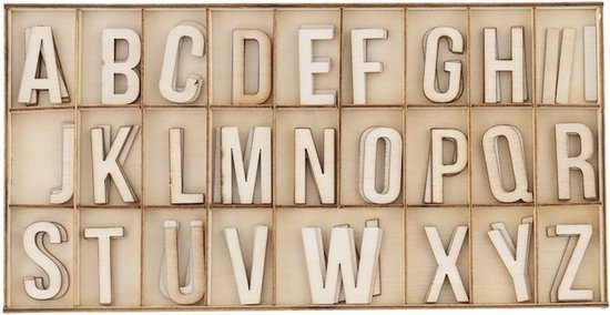 Bang om te sterven een experiment doen Vechter Houten Letterbak met Letters - 78-delig - Houten Alfabet Letters | bol.com