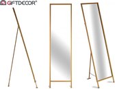 Staande spiegel - XXL MODEL - GOLDEN EDITION - Metalen spiegel - 45 x 59 x 172 cm - Spiegel - Deurspiegel - Gouden spiegel - HOGE KWALITEIT - NIEUWE UITGAVEN - BESTSELLER