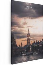 Artaza Canvas Schilderij Big Ben in Londen - 40x60 - Poster Foto op Canvas - Canvas Print