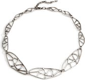 T&K Halsketting "Elf Wings" - Aanpasbare lengte - Origineel ontwerp - Hoogwaardig Verzilverd – Anti allergisch