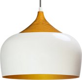 Bamyum Hanglamp Keukenlamp Hangend I Kreis I Ø30 cm E27 Metalen Retro Hanglamp Voor Alle Kamers - Wit Gouden