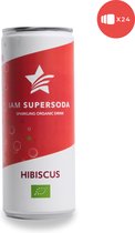 I am Supersoda Hibiscus 12x0,25L - 100% biologische frisdrank - laag in suikers - laag in calorieën/kcal