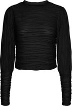 Vero Moda T-shirt Vmines Ls Crop Top Jrs Ga 10261427 Black Dames Maat - L