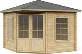 Interflex tuinhuis - blokhut - geïmpregneerd hout - inclusief dakshingles - 300 x 300 cm - 3055G