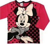 Disney - Meisjes Kleding - Minnie Mouse - Longsleeve - Roze Zwart - T-shirt met lange mouwen - Maat 80