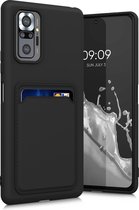 kwmobile telefoonhoesje geschikt voor Xiaomi Redmi Note 10 Pro - Hoesje met pasjeshouder - TPU case in mat zwart