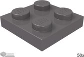 LEGO Plaat 2x2, 3022 Donker blauwgrijs 50 stuks