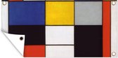 Schuttingposter Compositie A - Piet Mondriaan - 200x100 cm - Tuindoek