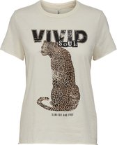 ONLY ONLLUCY REG CHEETAH S/S TOP JRS Dames Top - Maat XS