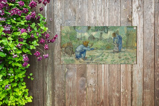 Tuinposter Eerste stappen (naar Millet) - Vincent van Gogh - 60x30 cm - Tuindoek - Buitenposter